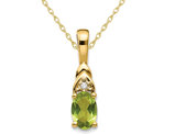 1/2 Carat (ctw) Natural Green Peridot Pendant Necklace in 14K Yellow Gold with Chain